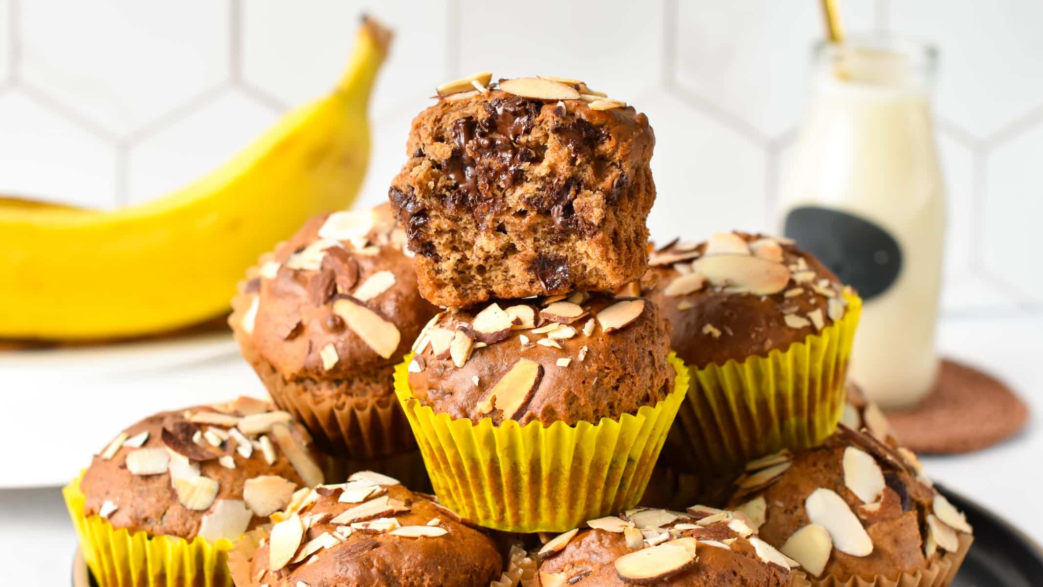 Super Moist Almond Butter Banana Bread Muffins: Healthy Recipe Swaps